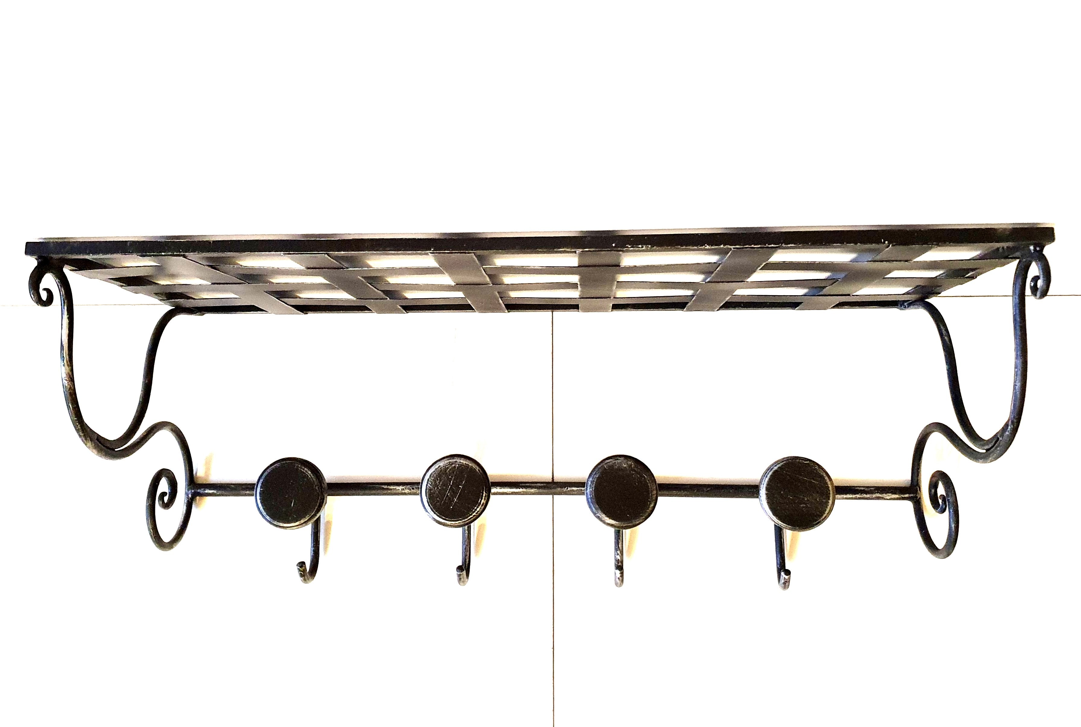 6825 Appendiabiti 4 posti in ferro battuto