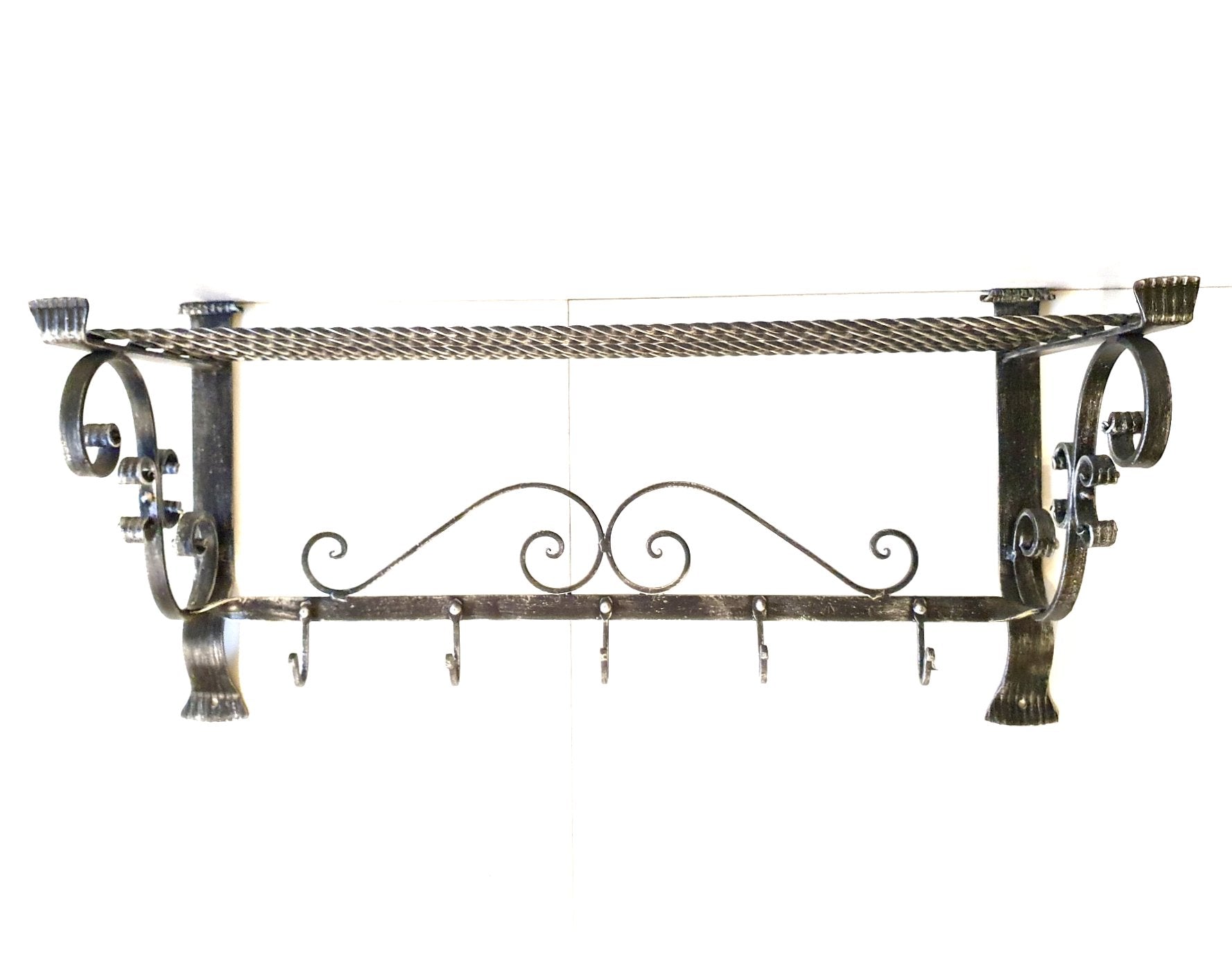 6837 Appendiabiti 5 posti in ferro battuto