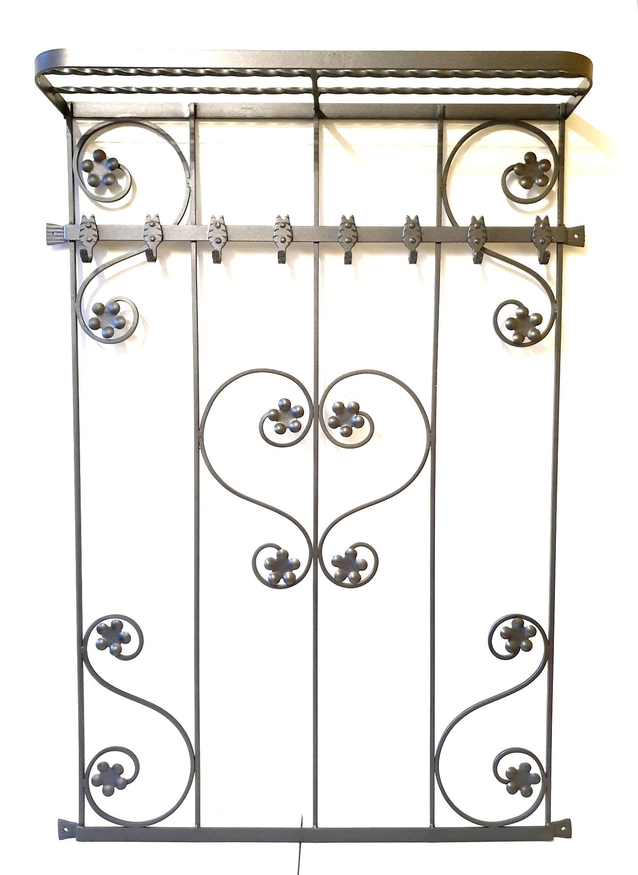 6809 Appendiabiti 8 posti in ferro battuto