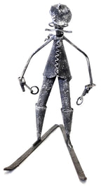6228 Statuetta Sciatore in Ferro Battuto