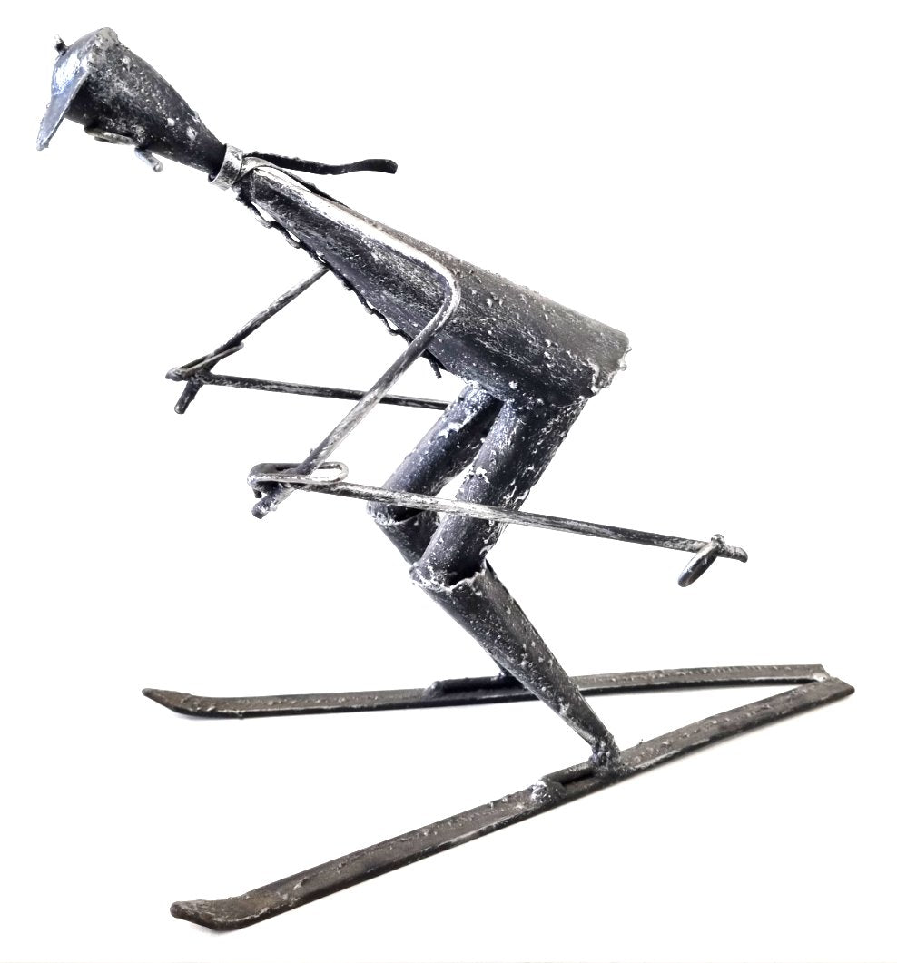 6228 Statuetta Sciatore in Ferro Battuto