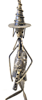 6227/2 Statuetta Pifferaio in Ferro Battuto