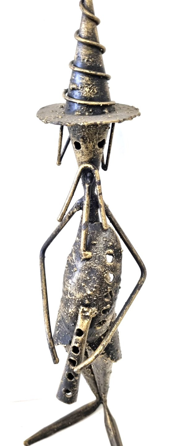 6227/2 Statuetta Pifferaio in Ferro Battuto