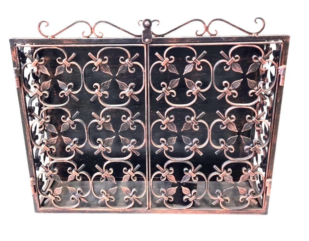 6233 Armadietto Portabottiglie in ferro battuto - Armadietto Porta bottiglie da vino