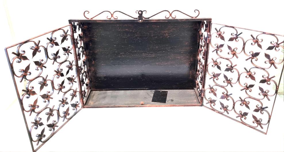 6233 Armadietto Portabottiglie in ferro battuto - Armadietto Porta bottiglie da vino