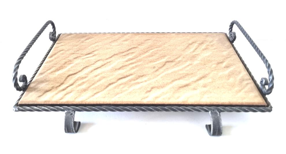 6249 SottoPentola in Ferro Battuto con Pietra