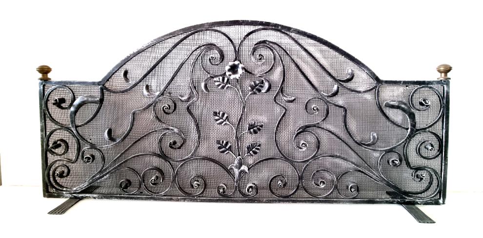 6367 Parascintille per camino in ferro battuto - Schermo camino