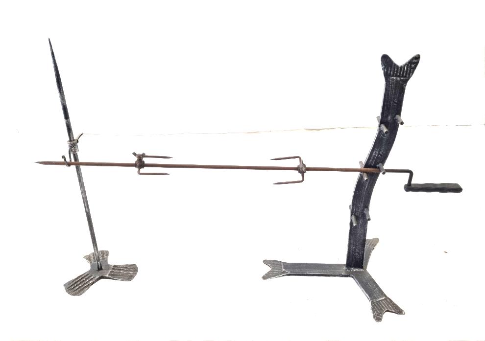 6534 Gira Arrosto/Pollo - Carne - Sostegno in ferro battuto