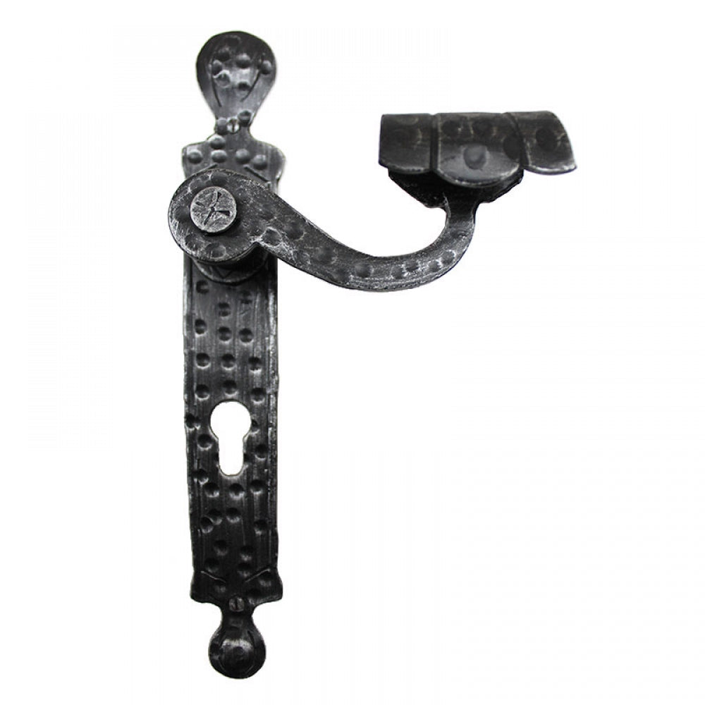 2027 Maniglia in Ferro Battuto per Porte su Placca.