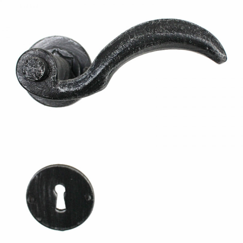 2037 Maniglia in Ferro Battuto per Porte su Rosetta.