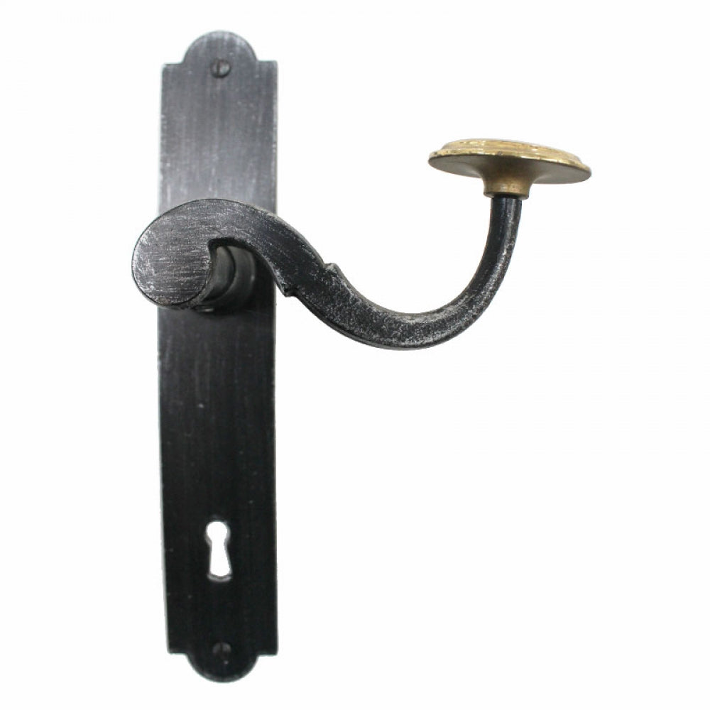 2062 Maniglia in Ferro Battuto per Porte su Placca.