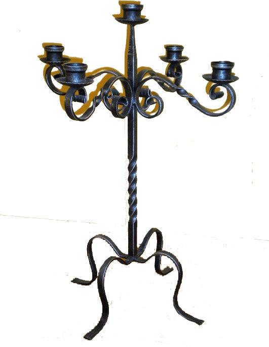 6186 Candeliere in ferro battuto - Portacandele