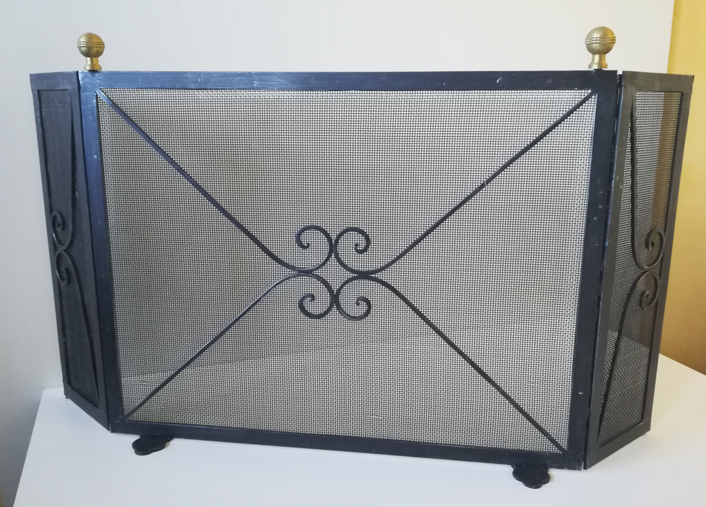 6354 Parascintille per camino in ferro battuto - Schermo camino