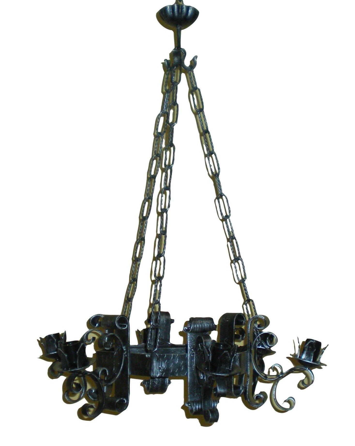 8002 Lampadario in ferro battuto a 6 luci