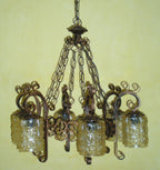 8027 Lampadario in ferro battuto a 6 luci