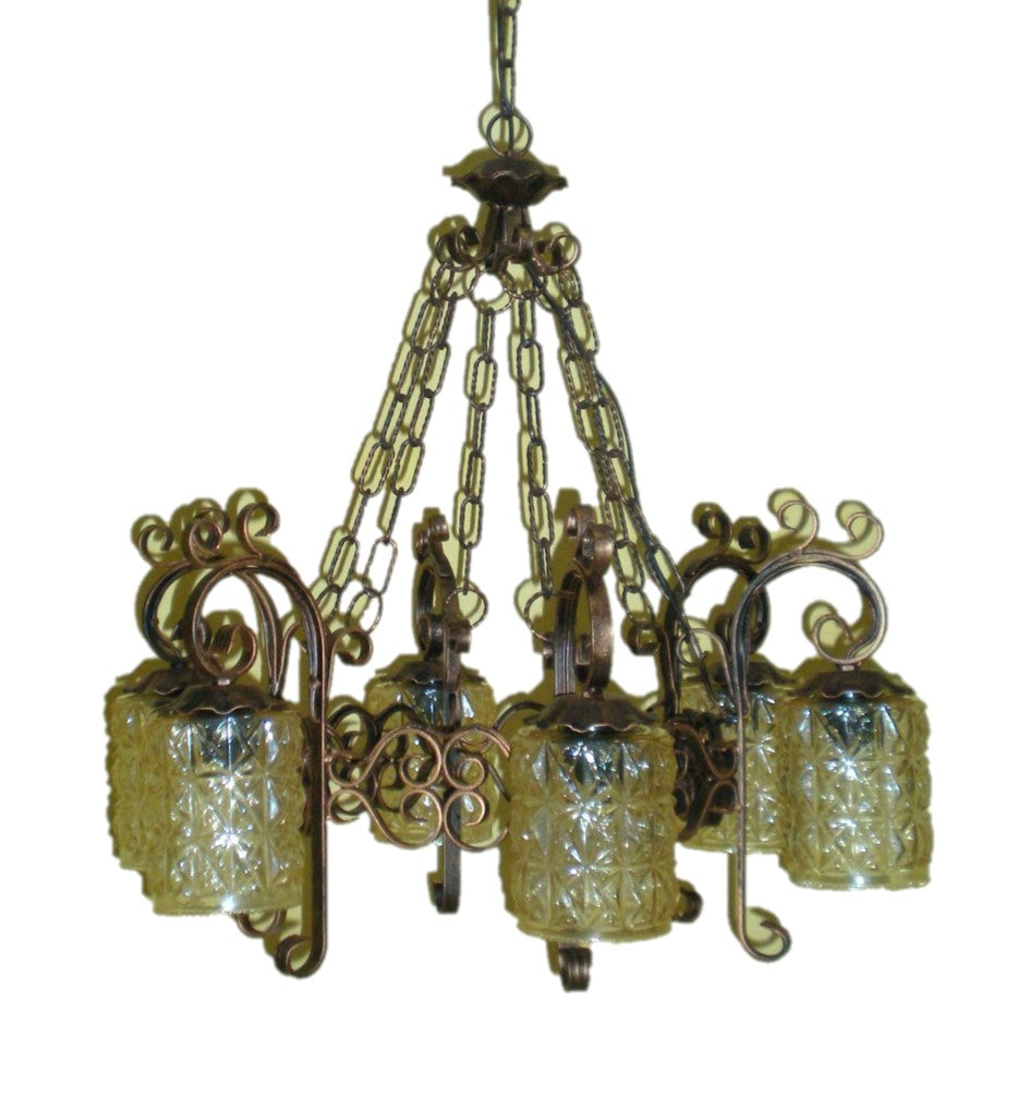 8027 Lampadario in ferro battuto a 6 luci