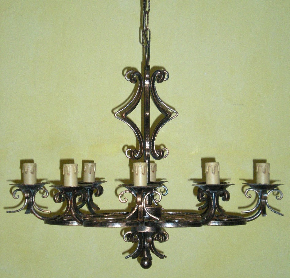 8029 Lampadario in ferro battuto a 8 luci
