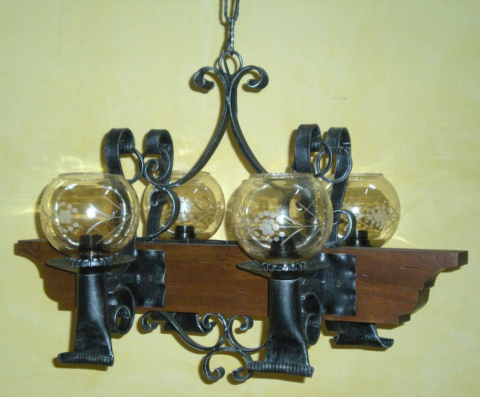 8035 Lampadario in ferro battuto a 4 luci