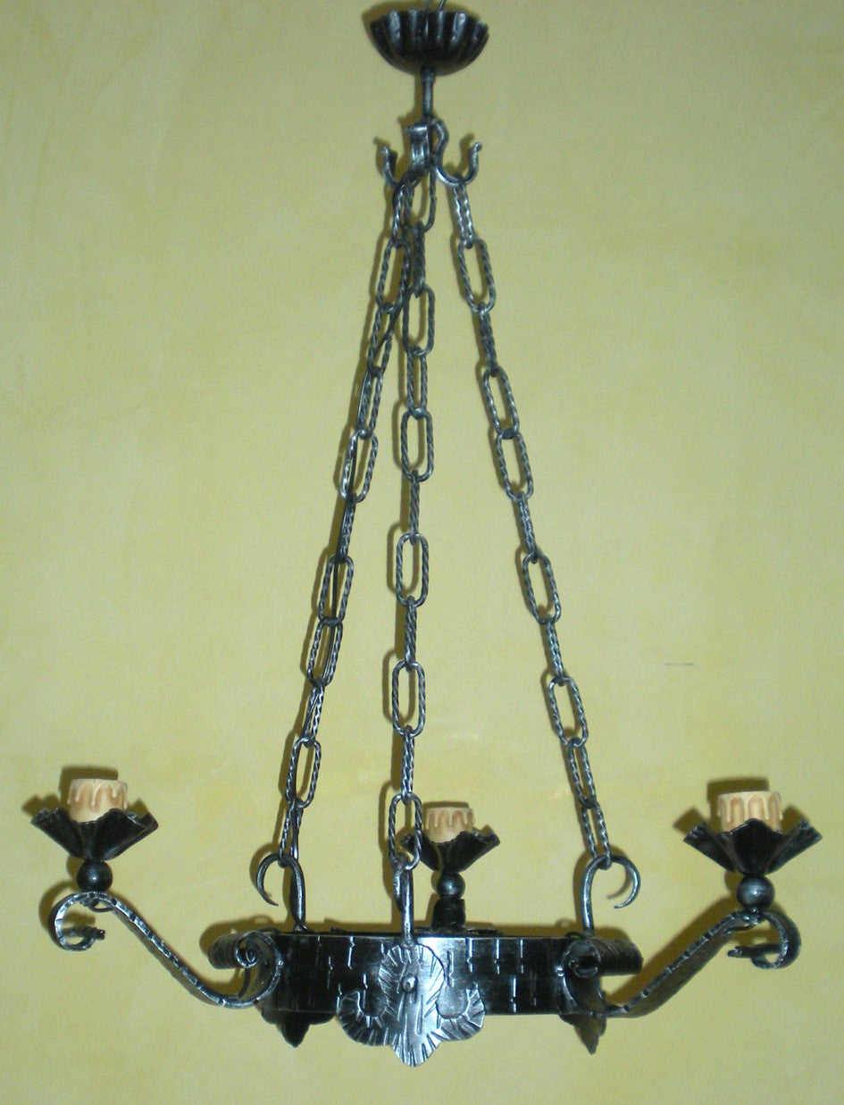 8039 Lampadario in ferro battuto a 3 luci