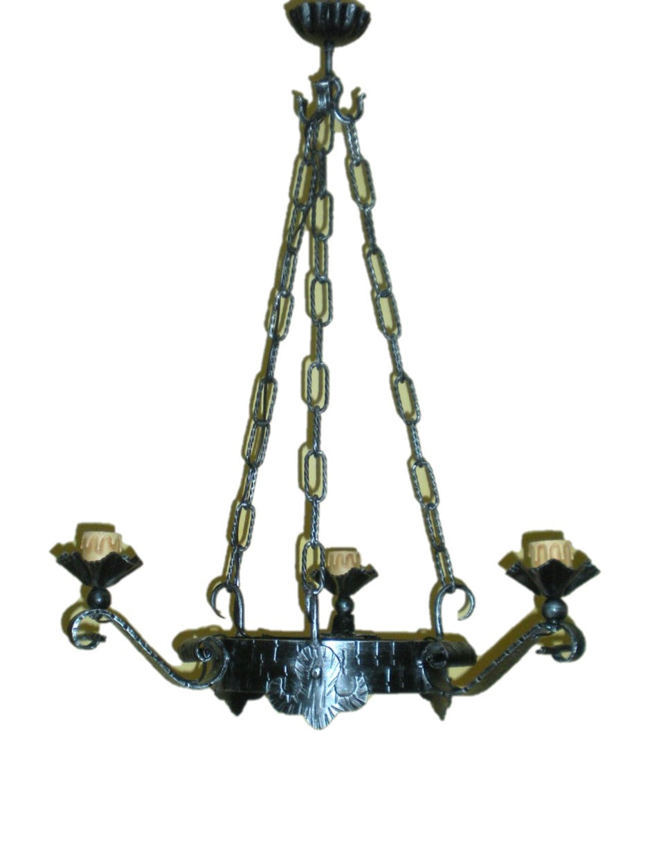 8039 Lampadario in ferro battuto a 3 luci