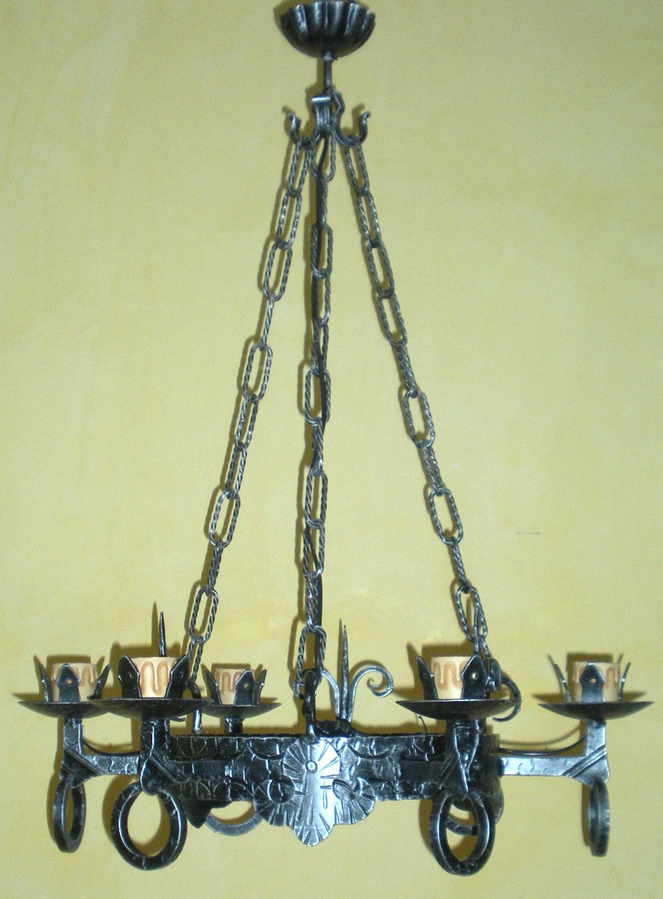 8041 Lampadario in ferro battuto a 6 luci