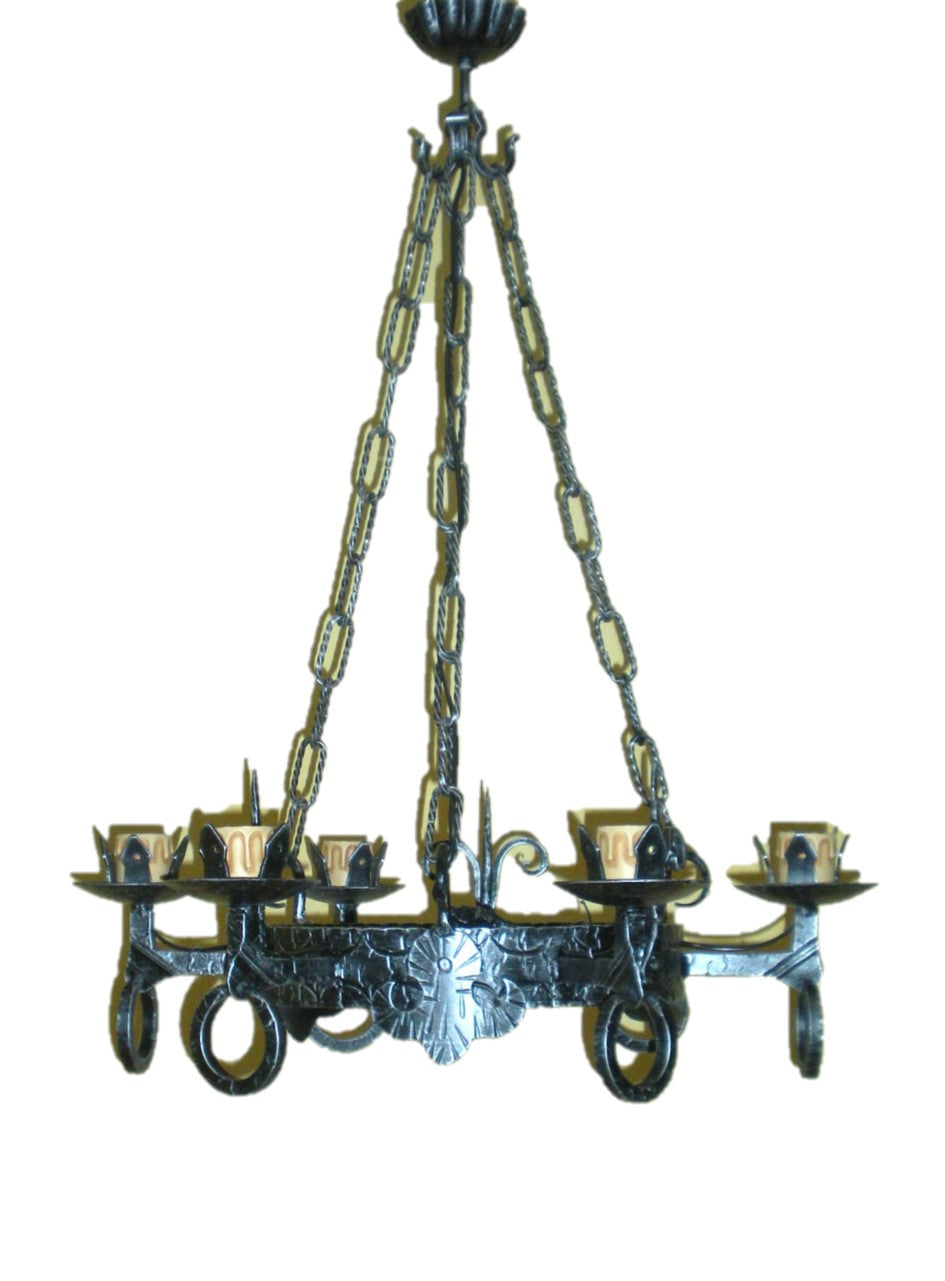 8041 Lampadario in ferro battuto a 6 luci