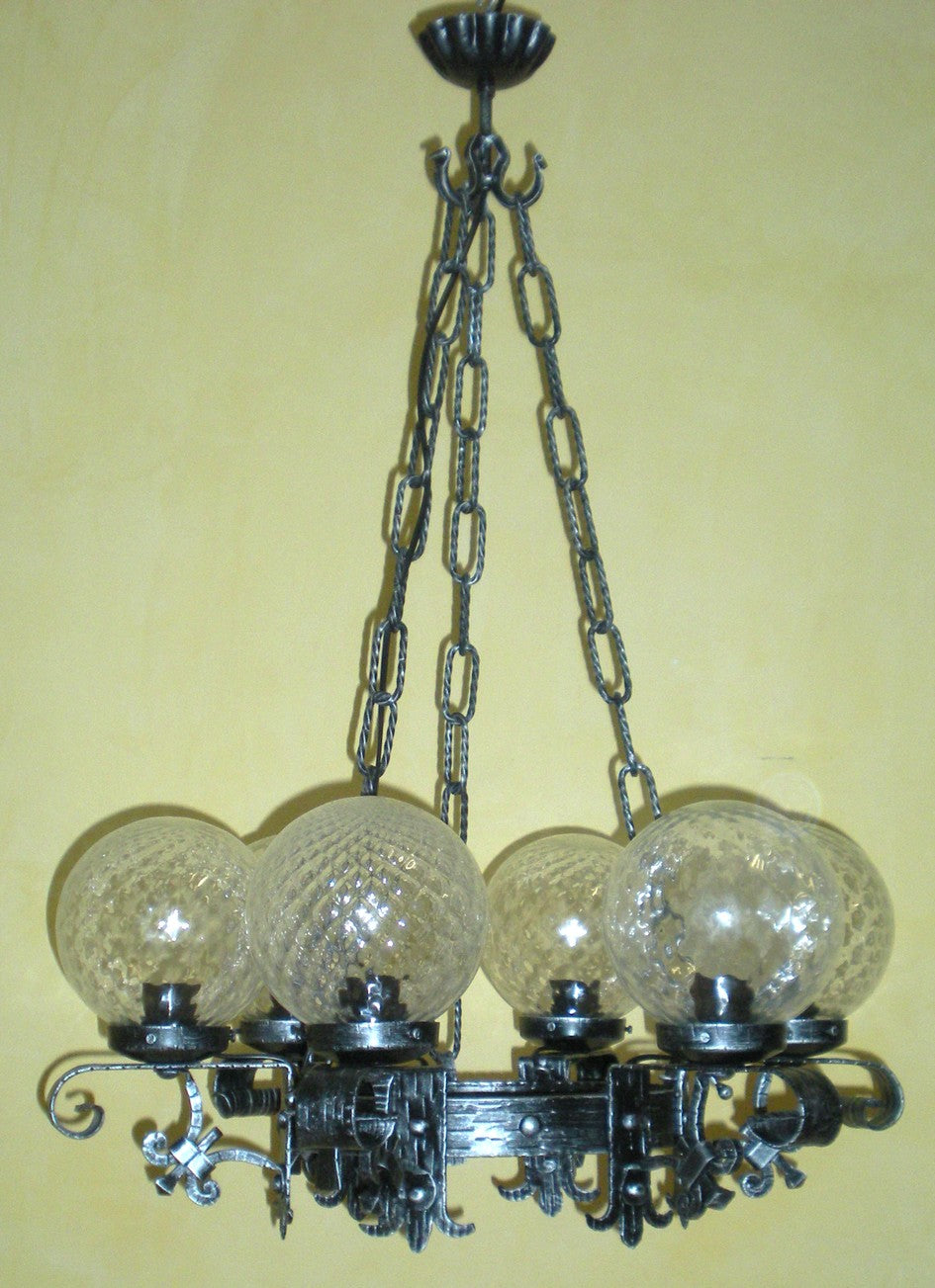 8045 Lampadario in ferro battuto a 6 luci