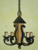 8055 Lampadario in ferro battuto a 4 luci