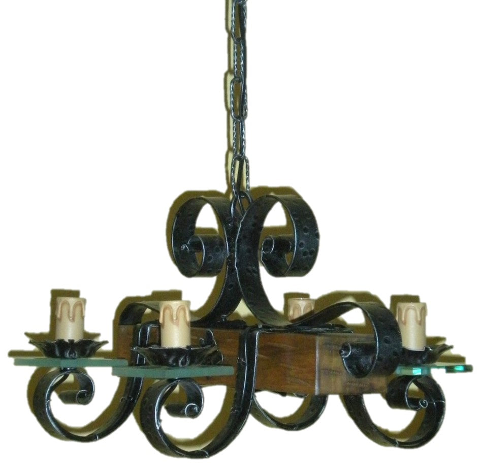 8056 Lampadario in ferro battuto a 4 luci