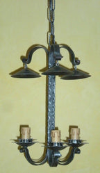 8073 Lampadario in ferro battuto a 3 luci