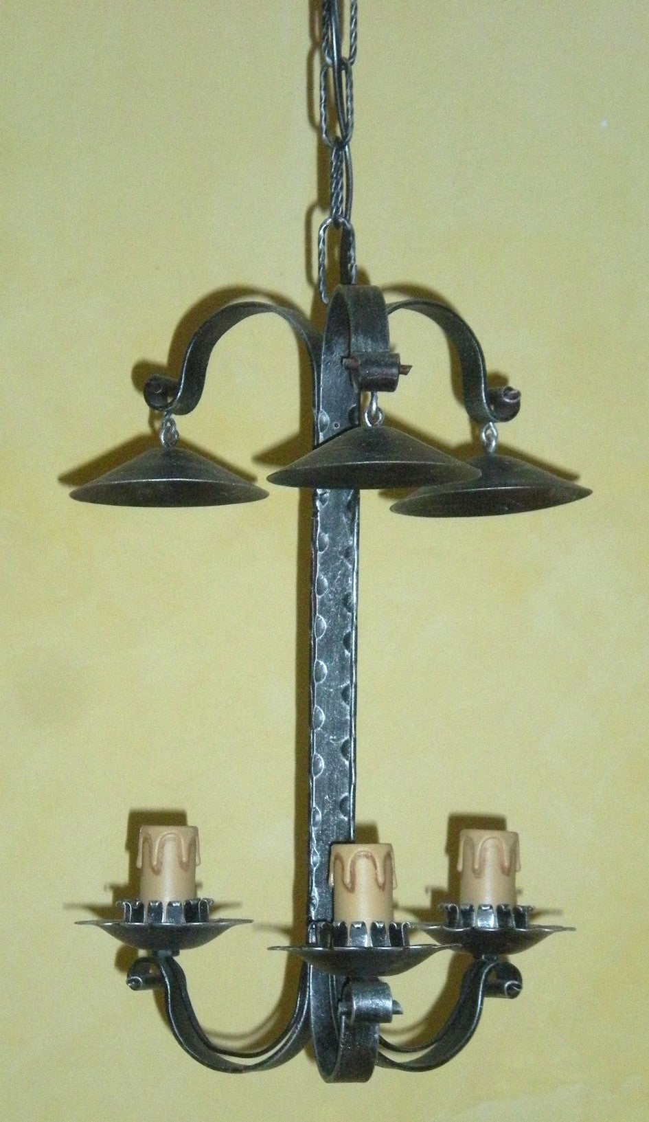 8073 Lampadario in ferro battuto a 3 luci