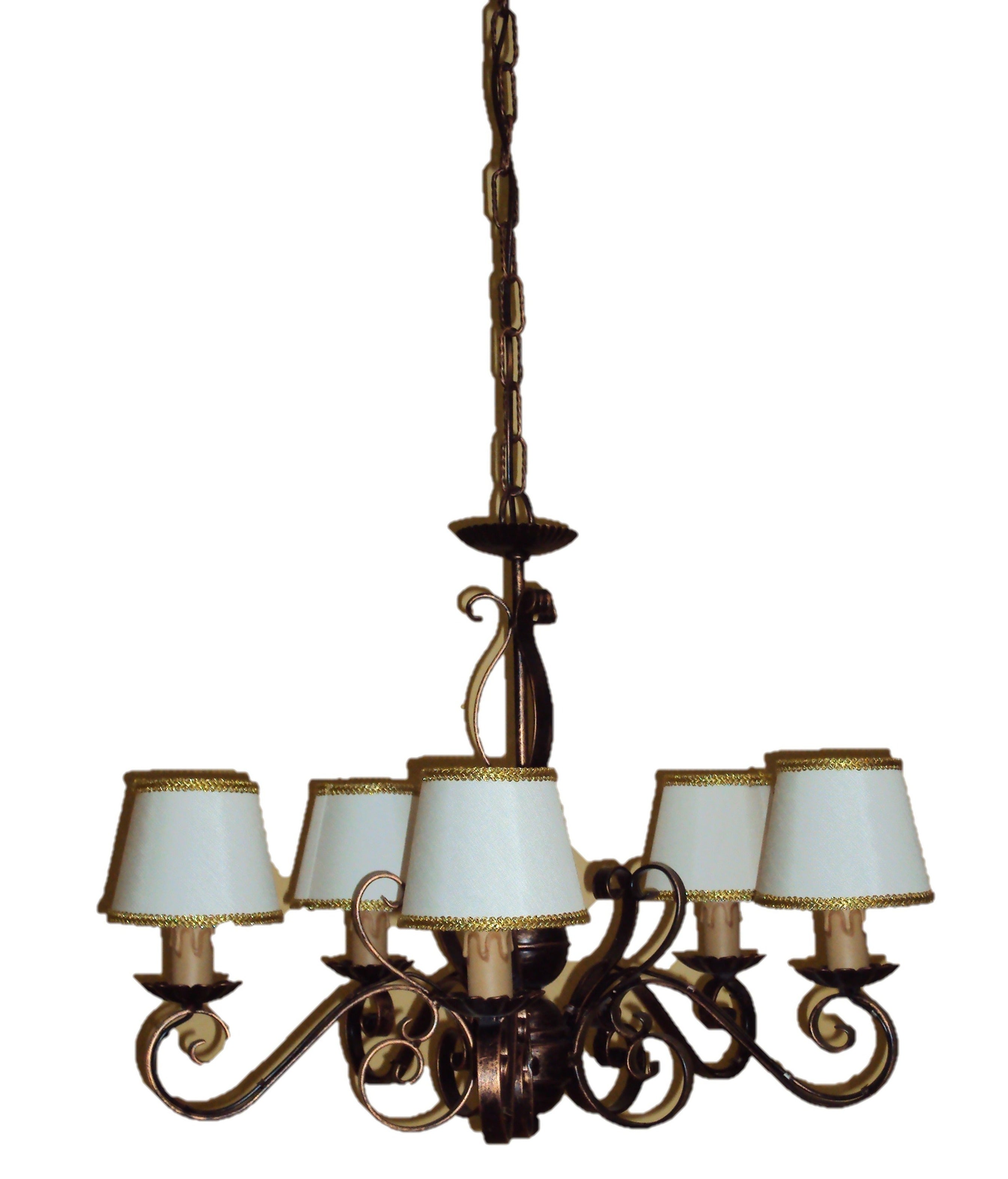 8101 Lampadario in ferro battuto a 5 luci