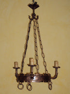 8218 Lampadario in ferro battuto a 3 luci