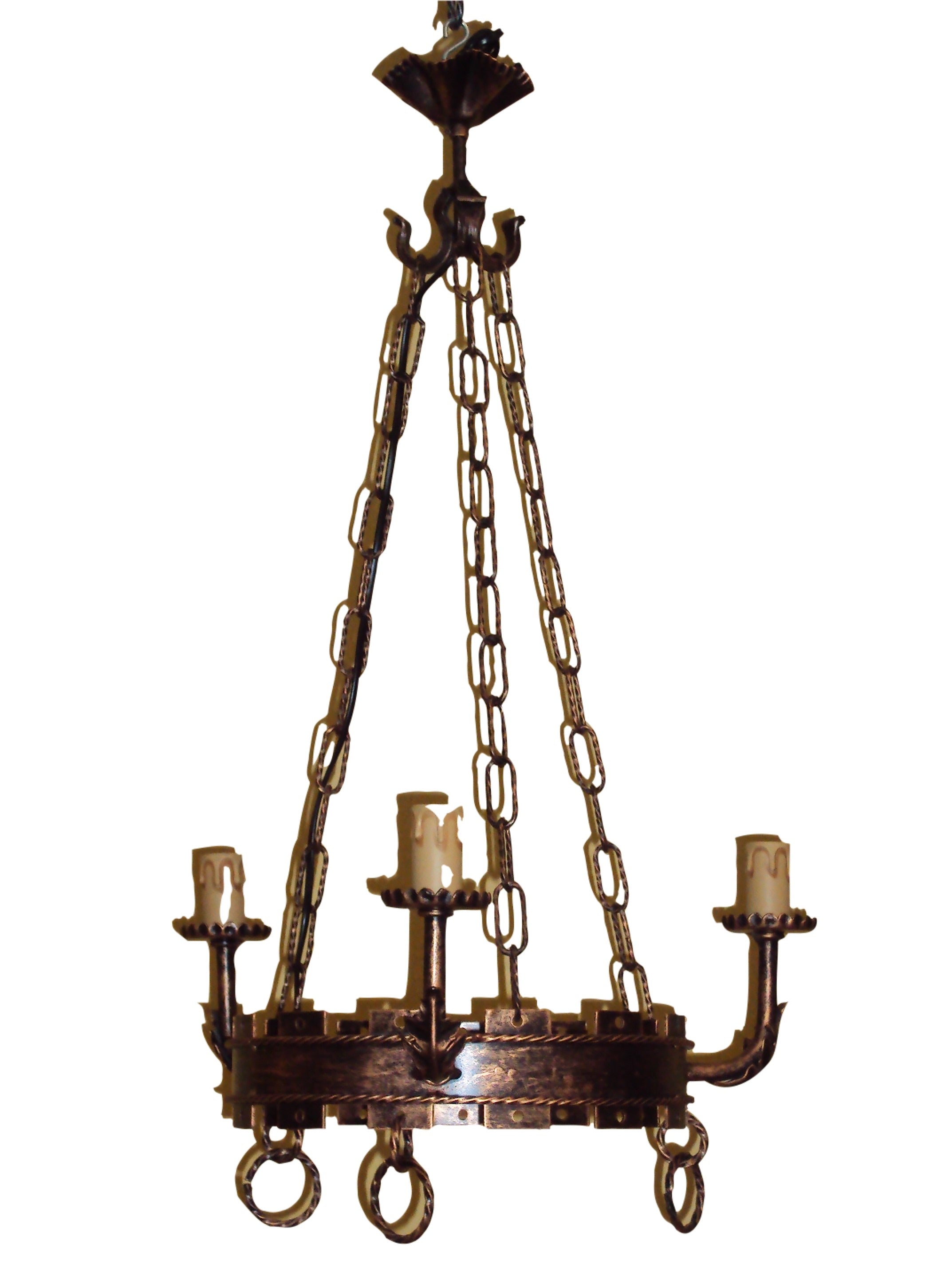 8218 Lampadario in ferro battuto a 3 luci