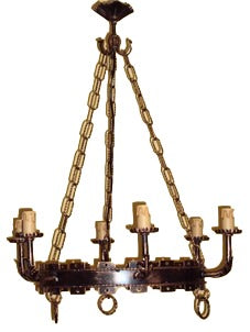 8219 Lampadario in ferro battuto a 6 luci