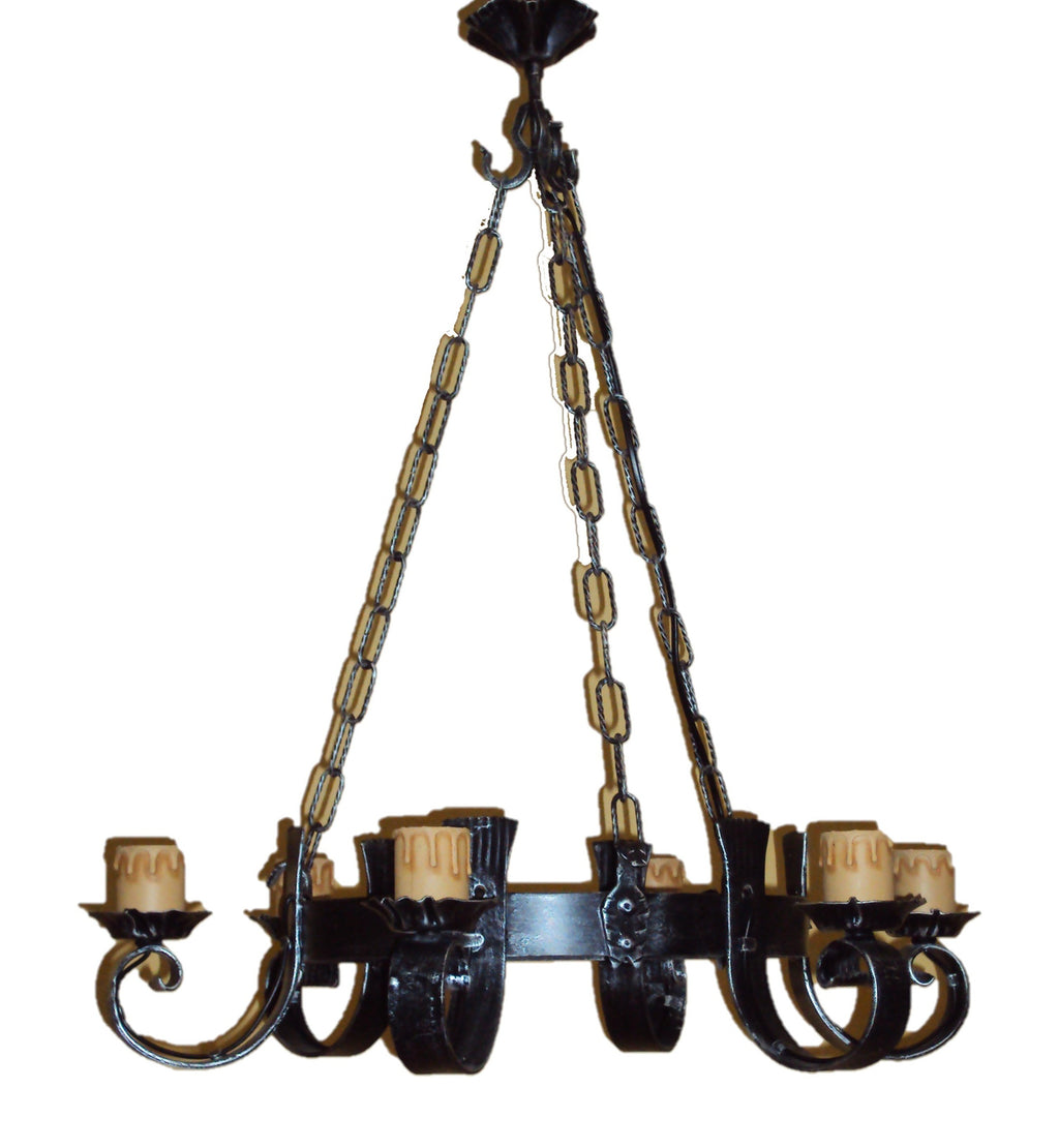 8225 Lampadario in ferro battuto a 6 luci