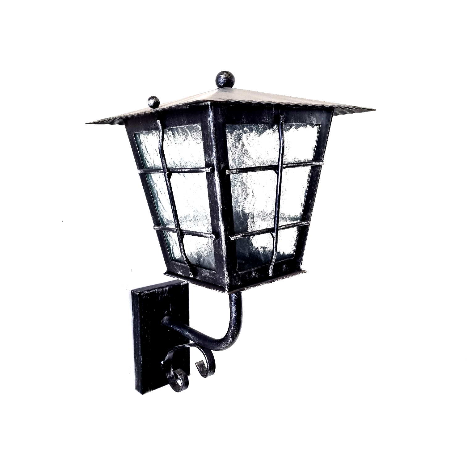 8547 Lanterna da parete in ferro battuto - Lanterna con braccio