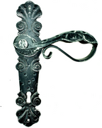 2026 Paio Maniglia in Ferro Battuto per Porte su Placca.