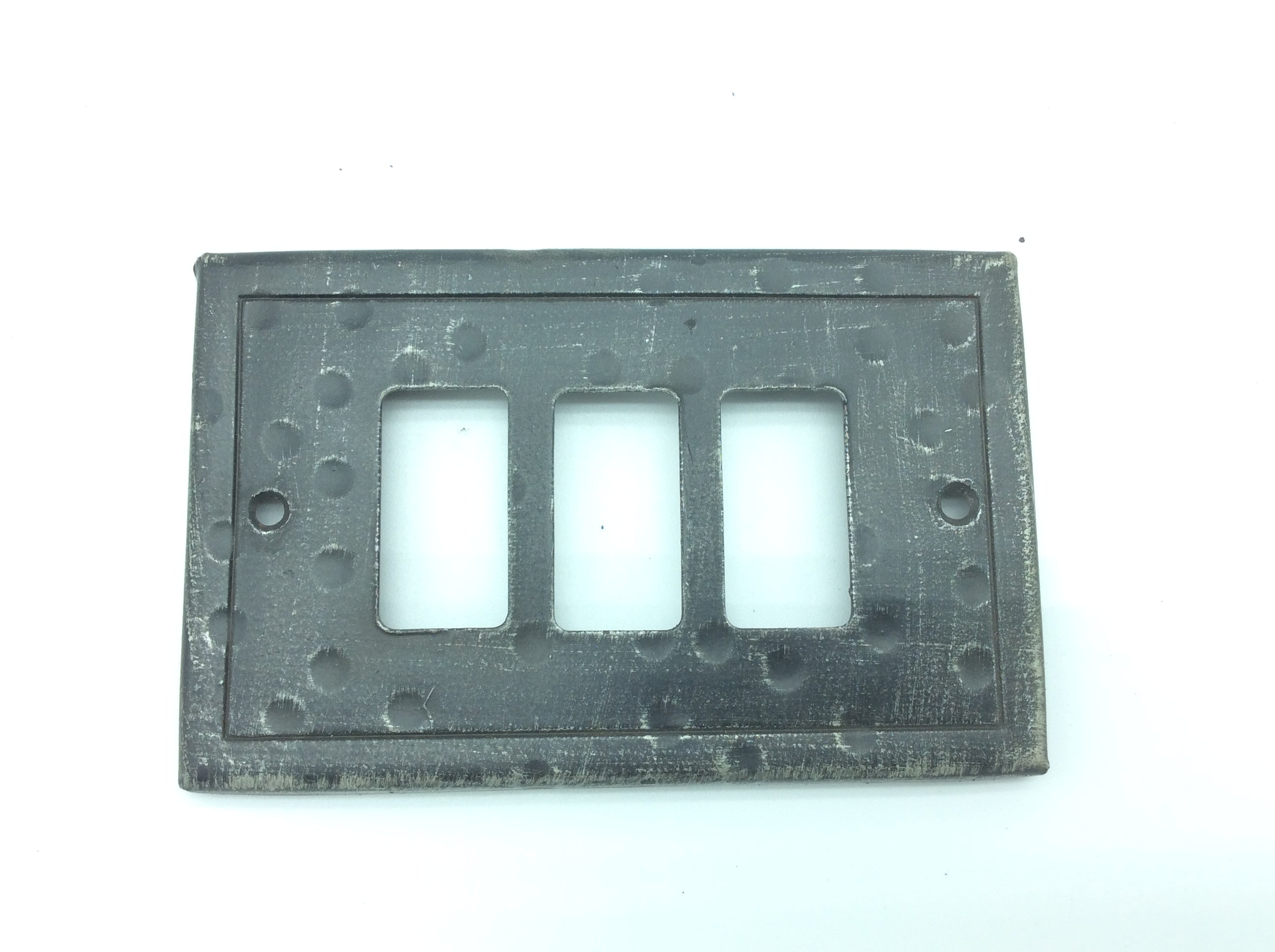 2152-3 Placca interruttore in ferro - 3 Fori - Copri interruttore