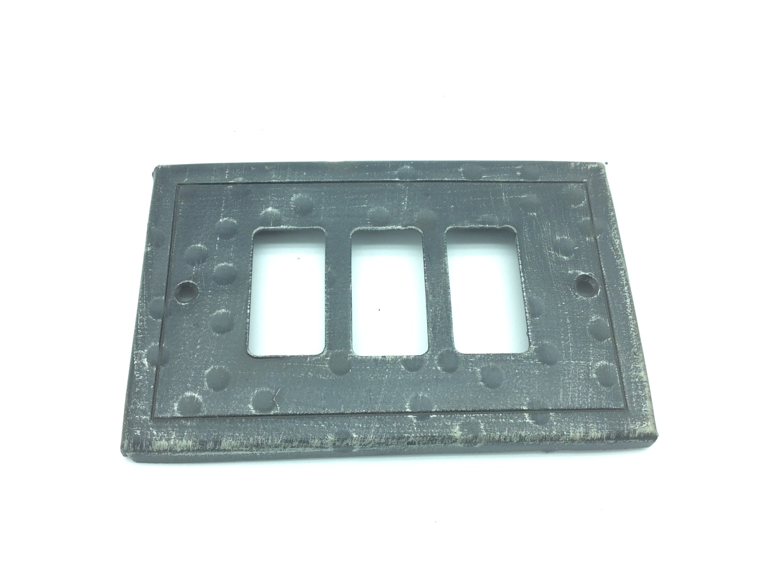 2152-3 Placca interruttore in ferro - 3 Fori - Copri interruttore